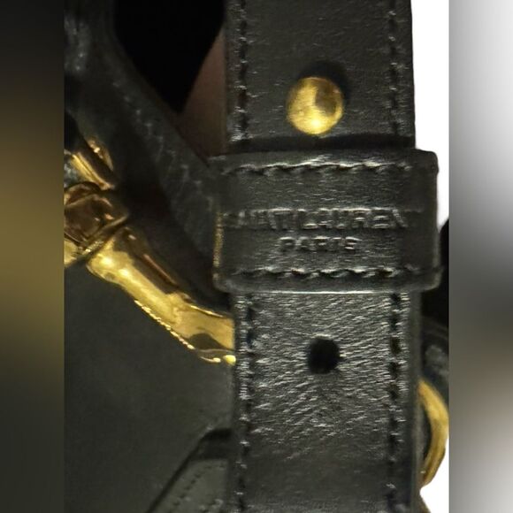 SAINT LAURENT YSL Black Leather 2way Emmanuelle Bucket Bag - Picture 13 of 13